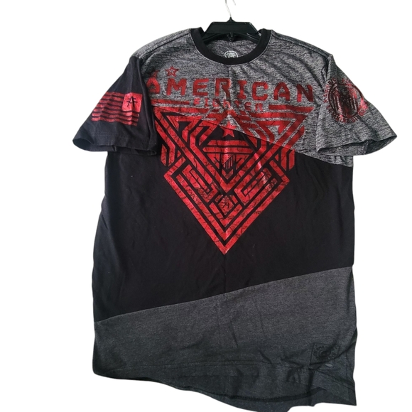 American Fighter Sz Med Men's Gray and Black T-Shirt Read Post - Picture 3 of 5